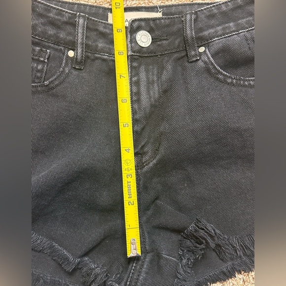 Pacsun High Rise Black Denim Shorts Size 25 - Picture 6 of 7